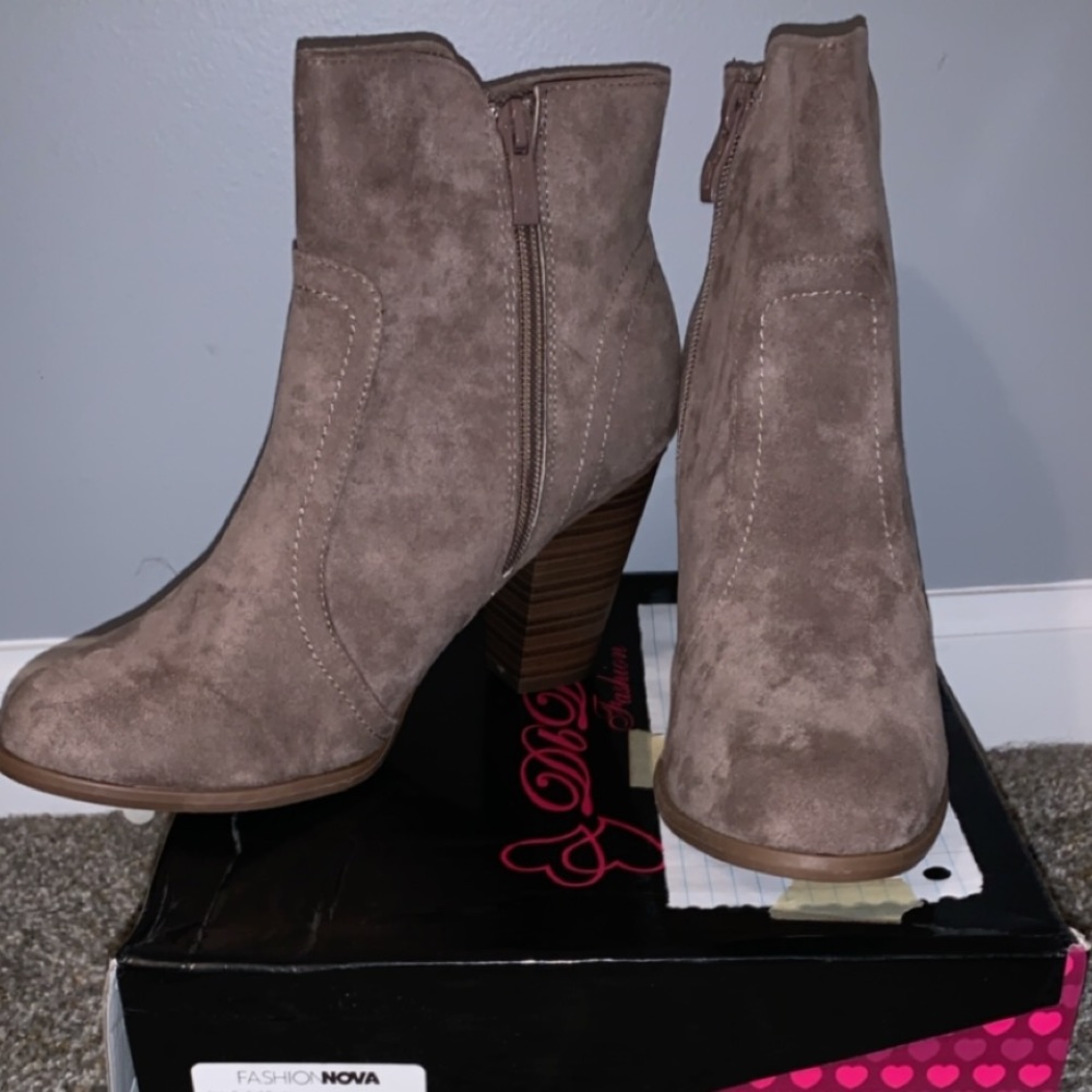 Tan booties